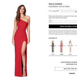 Nookie Mila Gown - Slit and Asymmetrical Strap - Size Large Revolve
